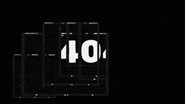 error 404 animated in black background