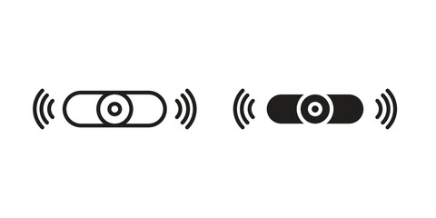 Sensor icon symbol set in black. line and flat icons