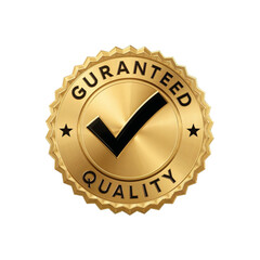 Premium Gold Seal with Checkmark and "Guranteed Quality" Text (Typo Present)