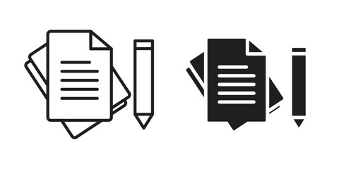 Wills and trusts icon symbol set in black. line and flat icons