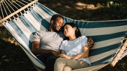 Couple Relaxing in a Hammock