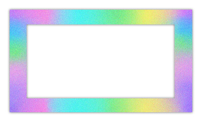 Obraz premium Colorful holographic glitter frame isolated on transparent background