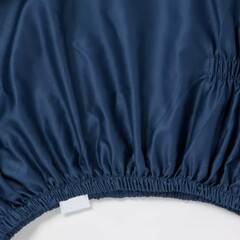 Navy blue camping hammock with elastic edges suitable for outdoor relaxation and adventure.