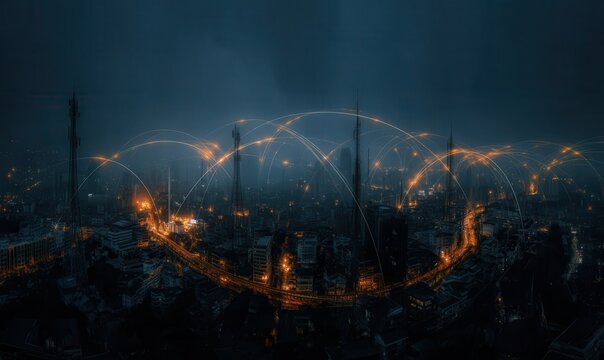 Smart city network connects people and systems in the night
