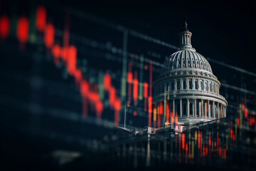 Political Impact on Economy: US Capitol and Stock Market Decline