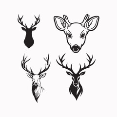 Deer Hand Animals Design Black Art Deer Design