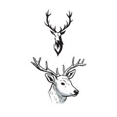 Deer Love Animals Gift Ideas Silhouette Black Icon Art