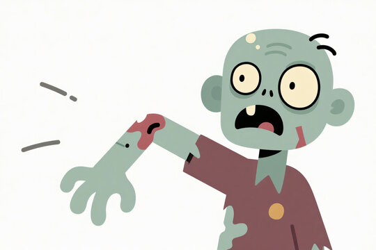 Cartoon simple vector zombie shock
