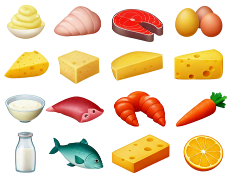 Food 3D vector icon set png
