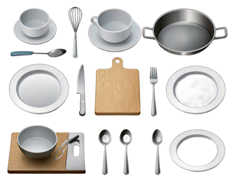 kitchen 3D vector icon set png