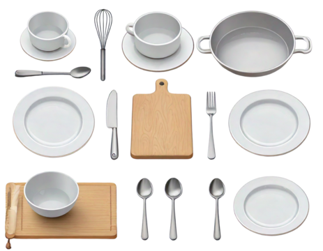 kitchen 3D vector icon set png