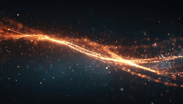 Orange streaks of light through dark space