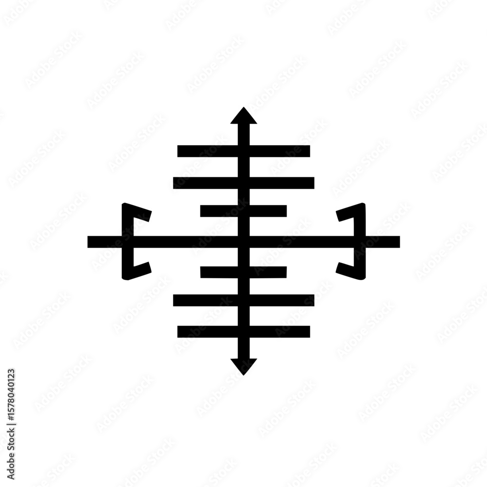 Poster abstract symbol with vertical and horizontal lines and arrows on a white background design element