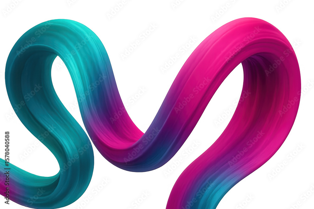 Poster multicolored paintbrush stroke swirling dynamically, generating abstract artistic pattern