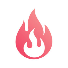 Flaming Fire Symbol with a Gradient, Hot Flames Logo Design for Brands and Companies