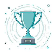 Shiny Victory Trophy Illustration Symbolizing Achievement and Competition