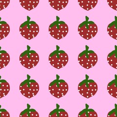 seamless background with strawberries