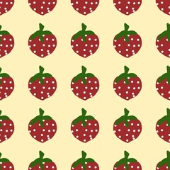 seamless pattern with strawberries. Kawaii design. 