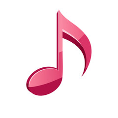 Single Pink Music Note Illustration Musical Symbol Art Creative Sound Melody