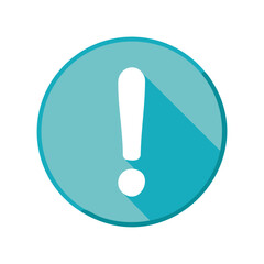 Teal Circle Graphic With White Exclamation Mark Signifying Alert, Caution, or Warning