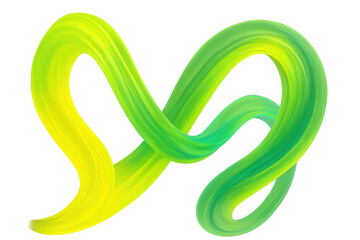 Obraz premium Green, yellow brush strokes swirling dynamically, creating abstract design with vibrant color movement against transparent background for modern graphic work