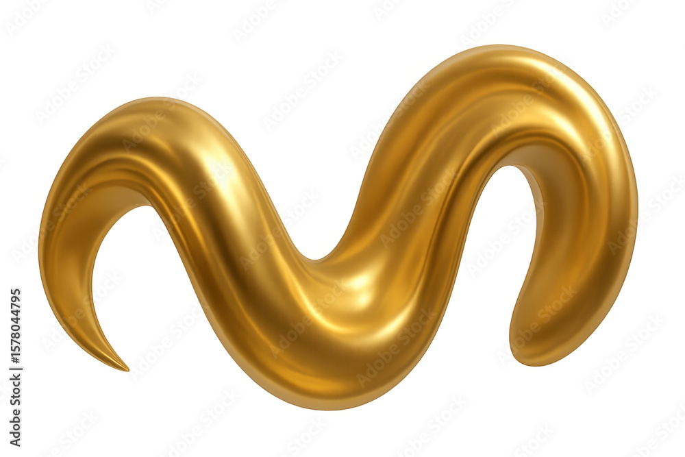Poster fluid golden spiral curving dynamically, generating abstract pattern against transparent surface