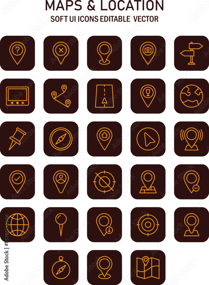 Poster navigation interface elements for web and app development enhancing user location experiences and se