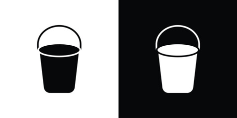 Bucket icon symbol. Vector icon in trendy flat design