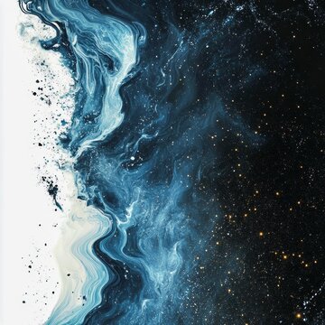 combining cosmic nebulae and starry splatters inside a sleek celestial border vast and surreal