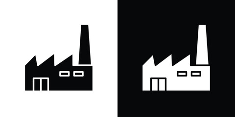Fototapeta premium Factory icon symbol. Vector icon in trendy flat design
