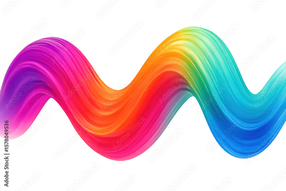 Poster vibrant brush stroke forming a dynamic wave pattern, perfect for adding a colorful and artistic touc