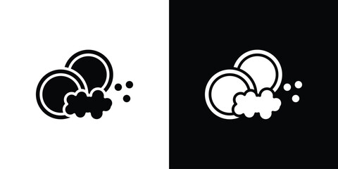 Washing dishes icon symbol. Vector icon in trendy flat design