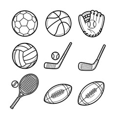 Sports equipment and balls for various athletic activities