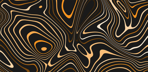 Abstract Y2k Geometric Orange or yellow texture on black background. 