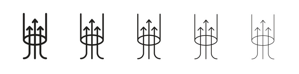 Air suction icon line art vector collection on white background