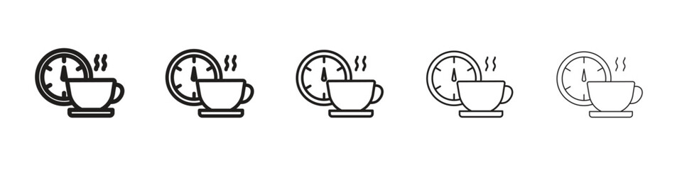 Break icon line art vector collection on white background