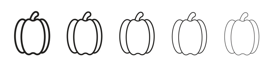 Capsicum icon line art vector collection on white background