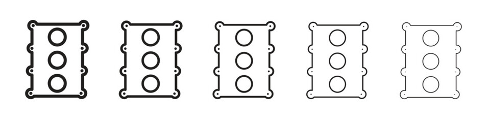 Car gasket icon line art vector collection on white background