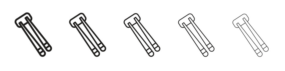 Chopsticks icon line art vector collection on white background