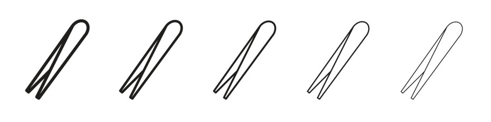 Eyebrow tweezers icon line art vector collection on white background