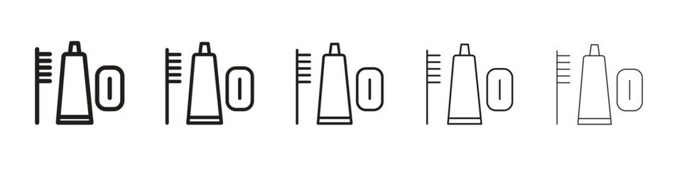 hygiene kit icon line art vector collection on white background