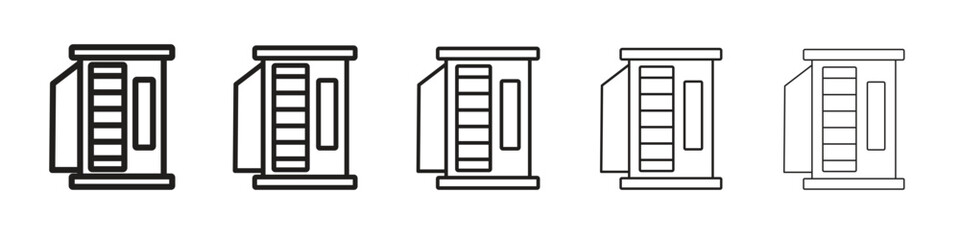 Infrared heat cabin icon line art vector collection on white background