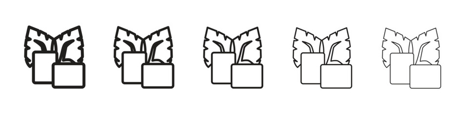 Mint gum icon line art vector collection on white background