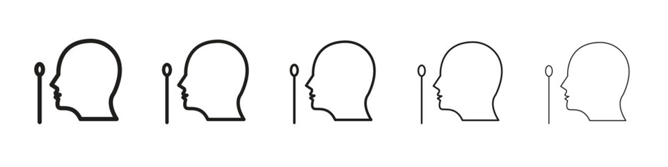 Nasal swab icon line art vector collection on white background