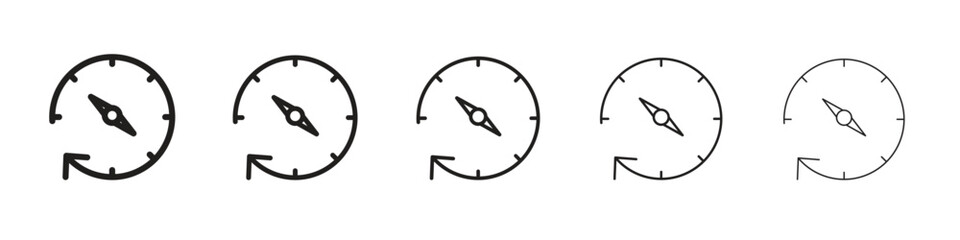 Past icon line art vector collection on white background