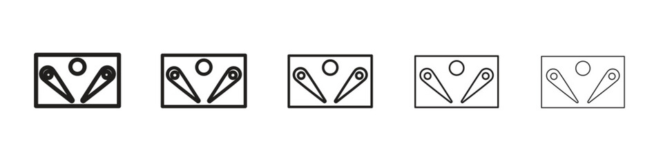 Pinball icon line art vector collection on white background