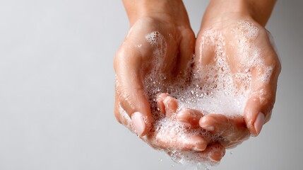 Hands with Foam Bubbles