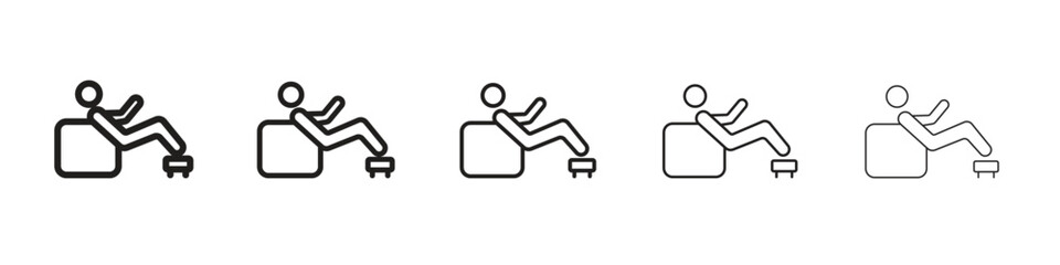 Resting icon line art vector collection on white background