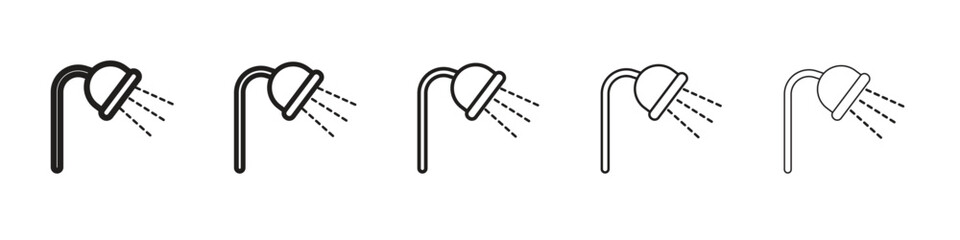 Shower Head icon line art vector collection on white background