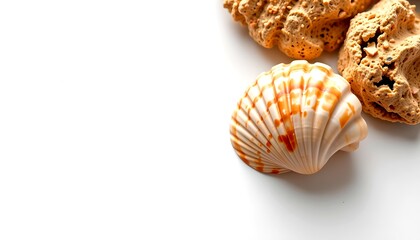 close-up of seashells, showcasing their intricate textures and natural beauty. The shells exhibit a variety of patterns and colors, creating a visually appealing composition